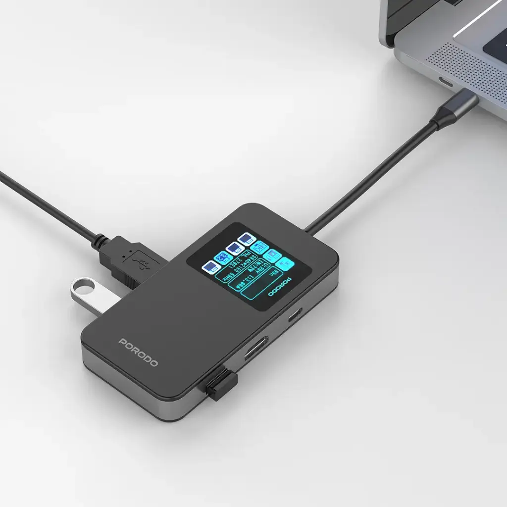 PORODO 6 IN 1 MULTI PORT USB C HUB GRAY PDTC630GY thumbnail 16