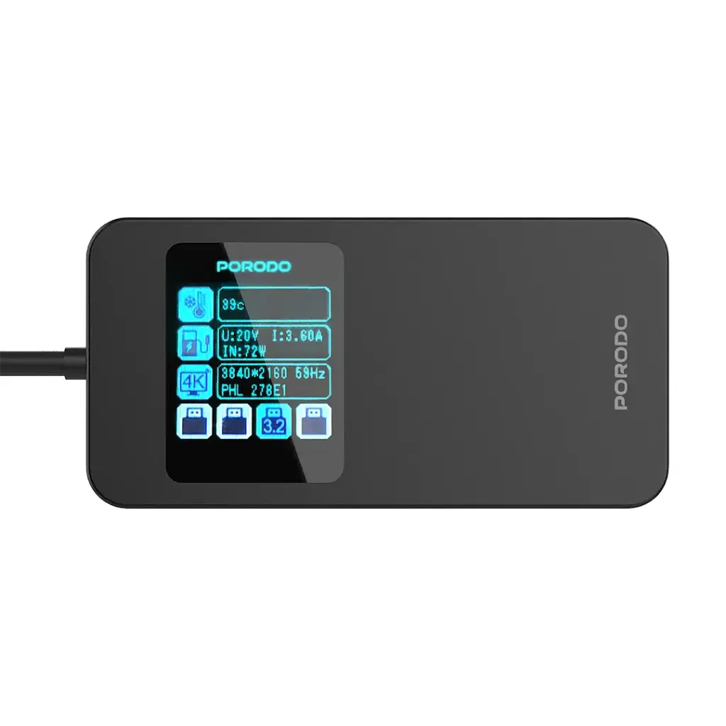 PORODO 6 IN 1 MULTI PORT USB C HUB GRAY PDTC630GY thumbnail 13
