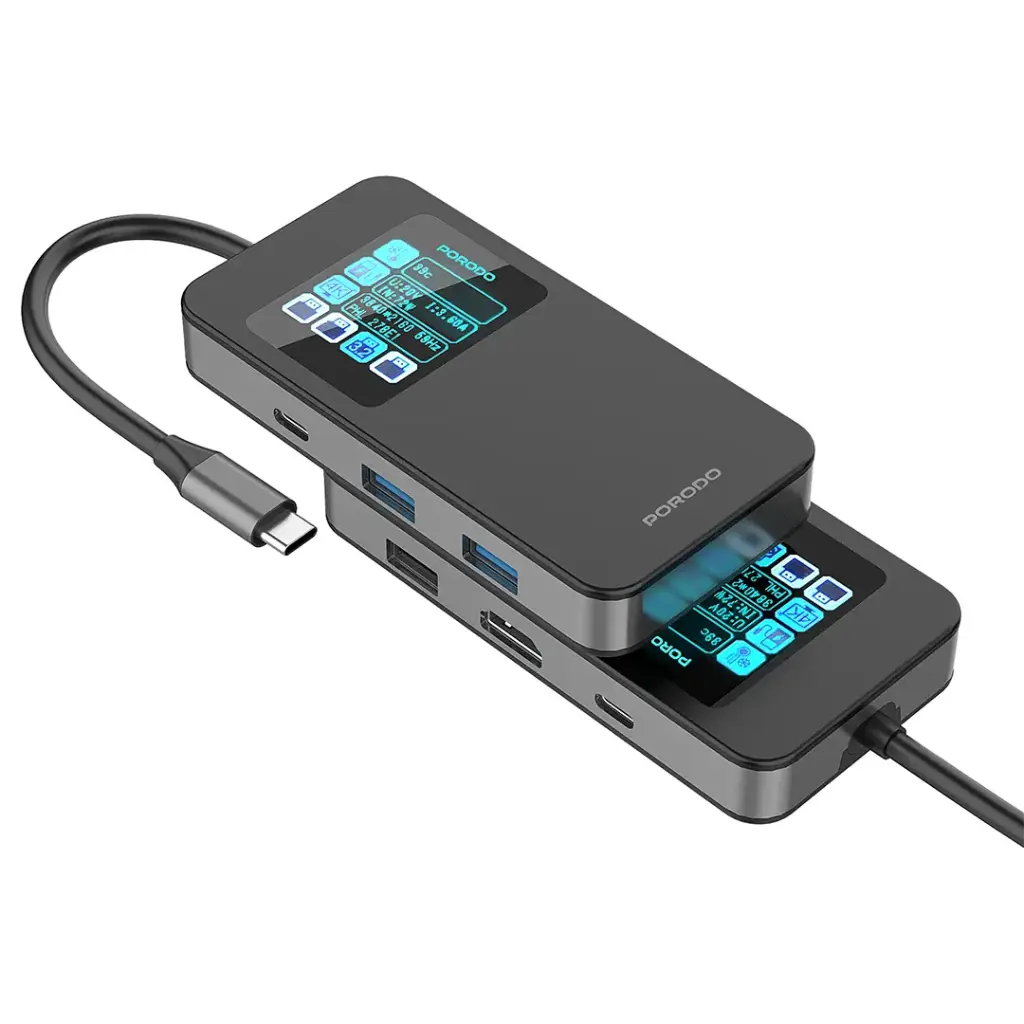 PORODO 6 IN 1 MULTI PORT USB C HUB GRAY PDTC630GY thumbnail 11