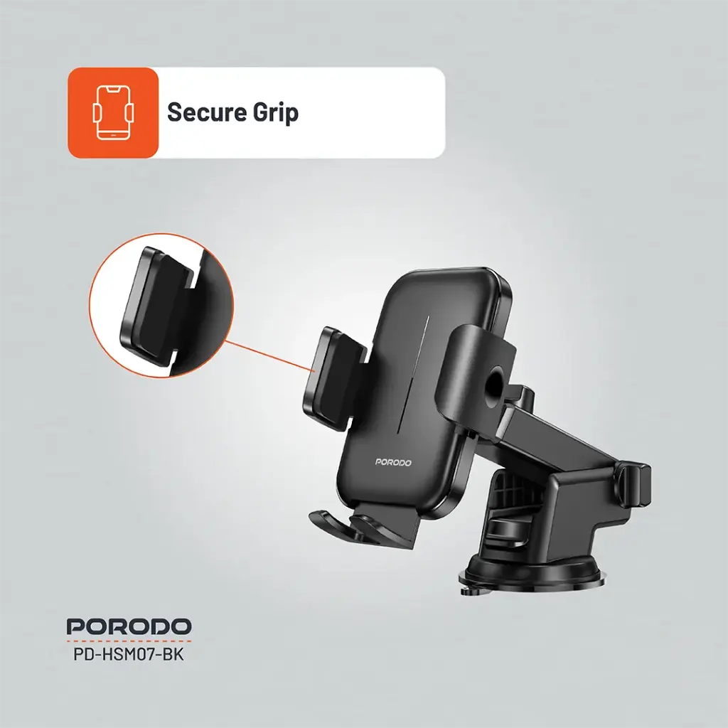 PORODO ADJUSTABLE CLAMPS DASH AND WINDSHIELD MOUNT BLACK PD-HSM07-BK thumbnail 9
