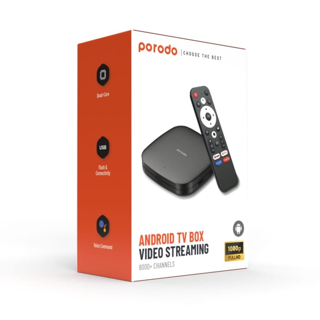 PORODO ANROID TV BOX 1080P 2GB RAM 8G ROM BLACK PD-ANTVB-BK thumbnail 4