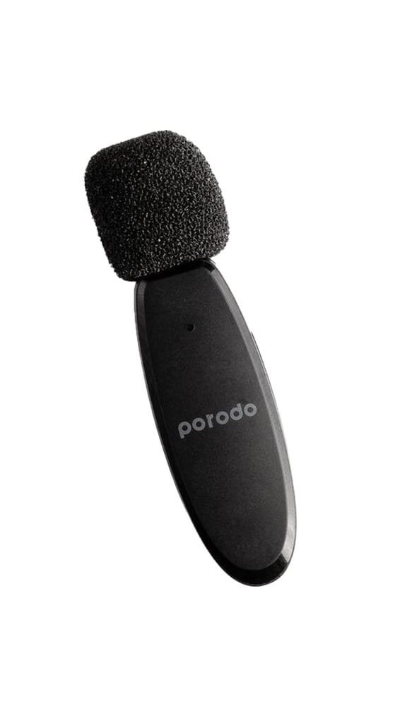Porodo Wireless Lavalier Microphone & Charging Case - Black thumbnail 3