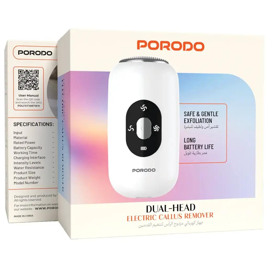 PORODO DUAL HEAD ELECTRIC CALLUS REMOVER WHITE PDLFST1087WH thumbnail 7