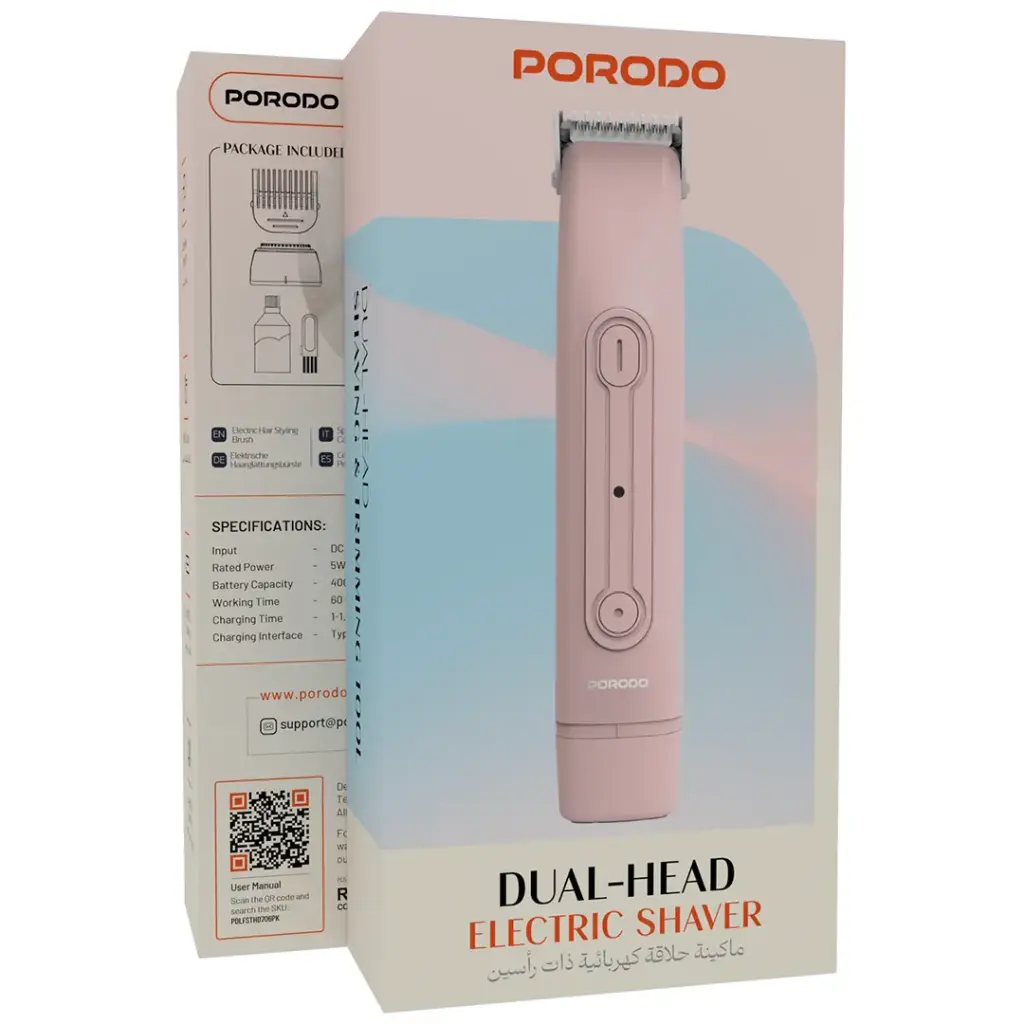PORODO DUAL HEAD ELECTRIC SHAVER PINK PDLFSTHD706PK thumbnail 3