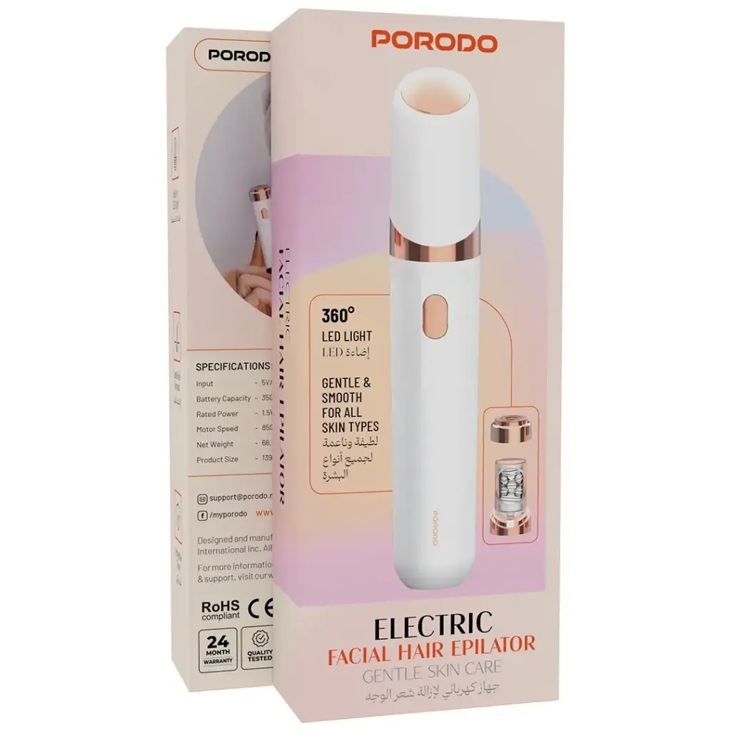 PORODO ELECTRIC FACIAL HAIR EPILATOR WHITE PDLFSTFEWH thumbnail 3