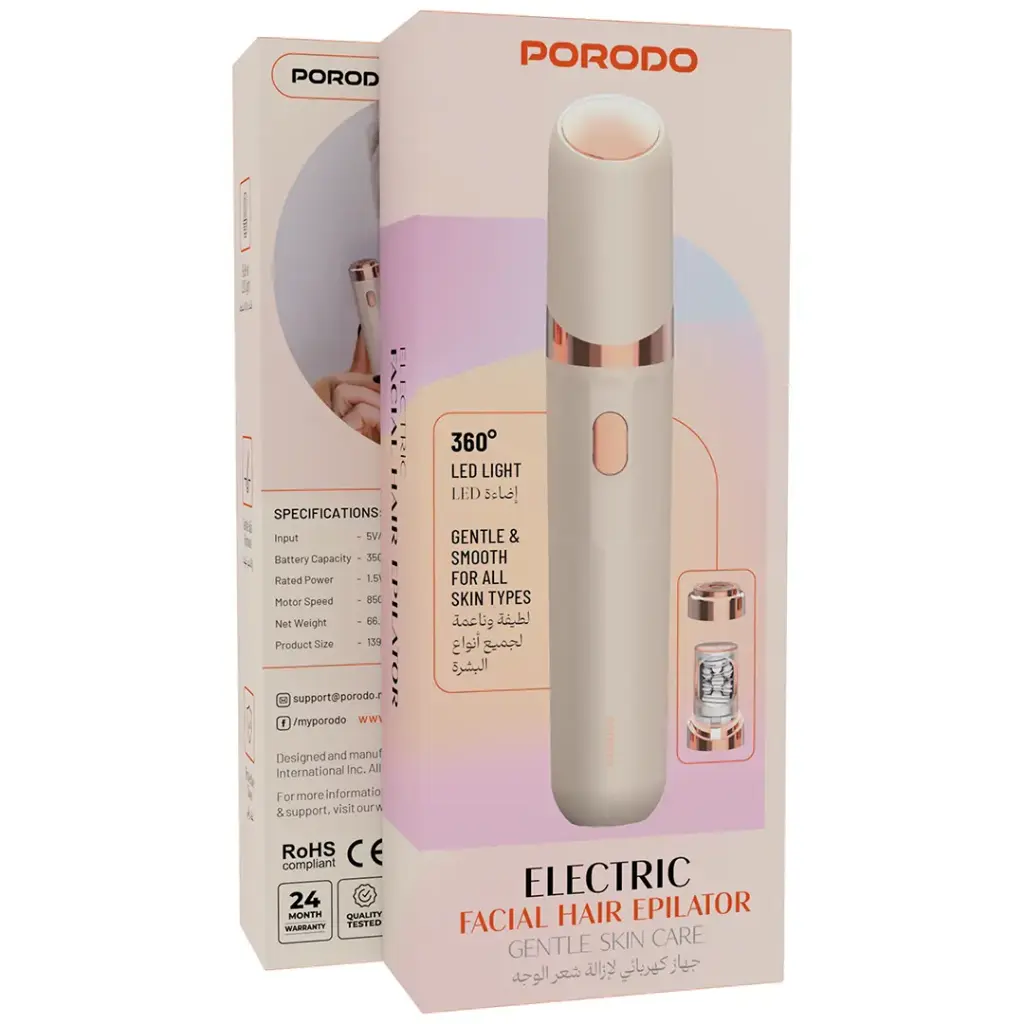 PORODO ELECTRIC FACIAL HAIR EPILATOR PINK PDLFSTFEPK thumbnail 3