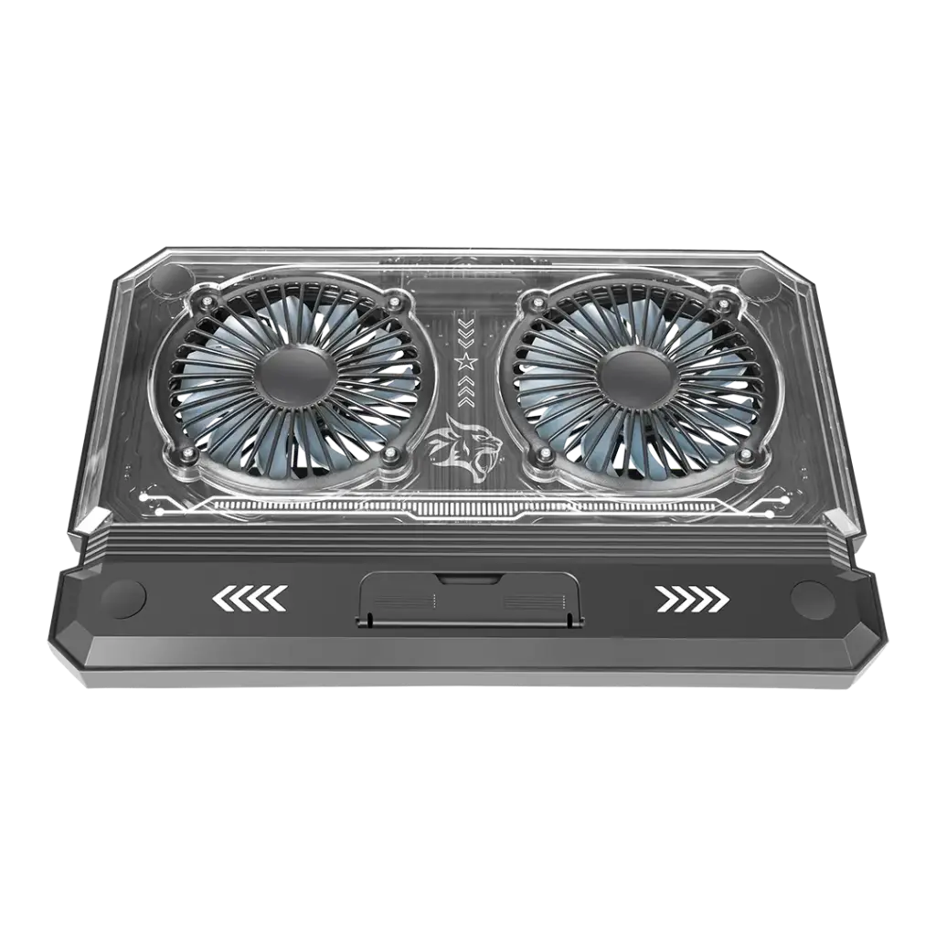 PORODO GAMING CRYSTAL SHELL LAPTOP COOLING PAD BLACK PDX121-BK thumbnail 5