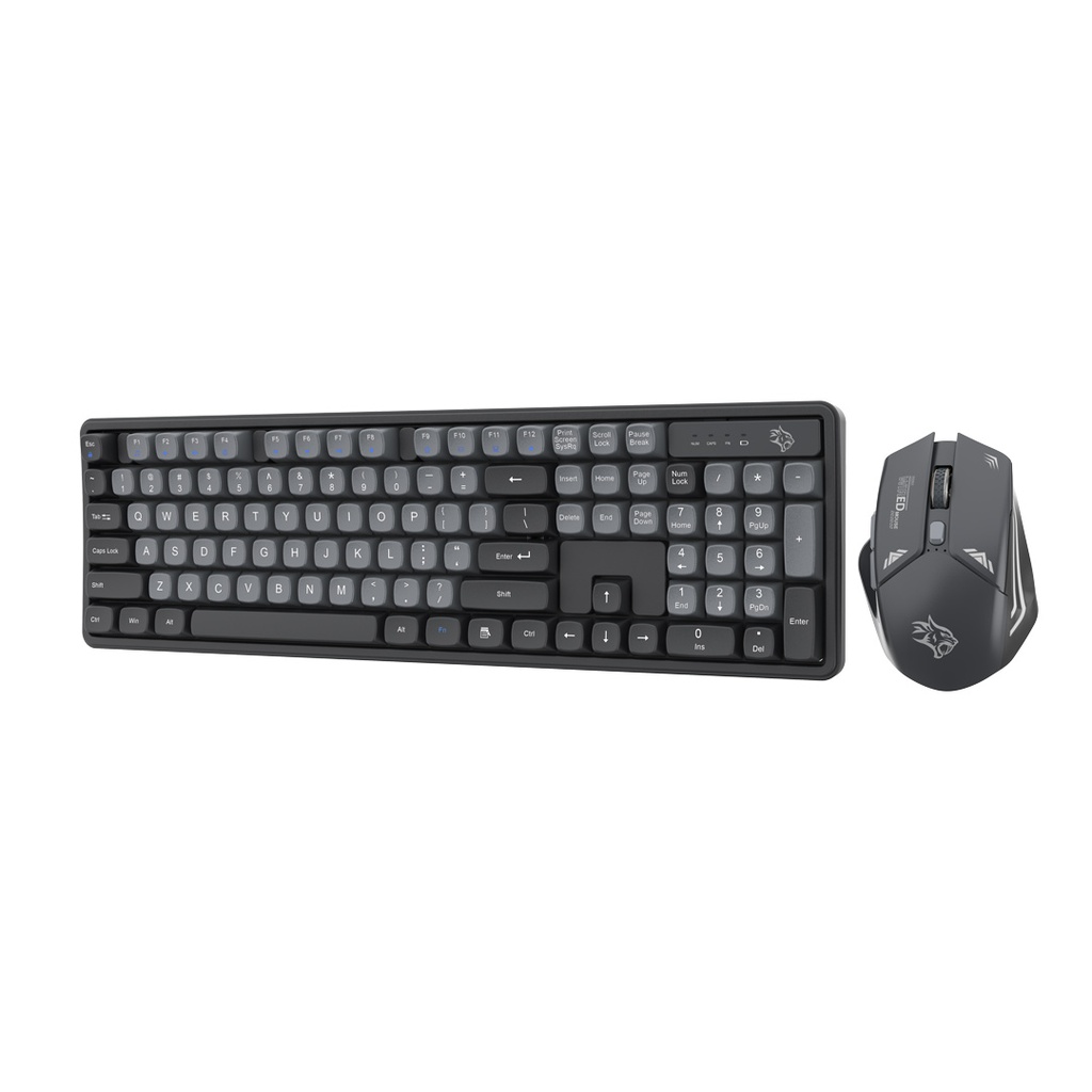 PORODO GAMING DESIGN WIRELESS ARABIC KEYBPARD MOUSE SET BLACK PDX225-GYA thumbnail 4