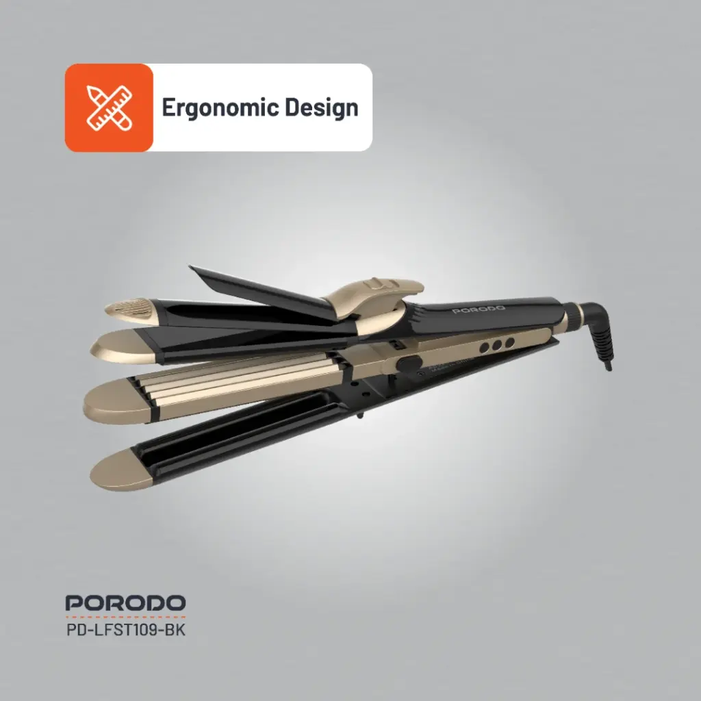 PORODO LIFESTYLE 4 STYLES HAIR IRON BLACK PD-LFST109-BK thumbnail 13