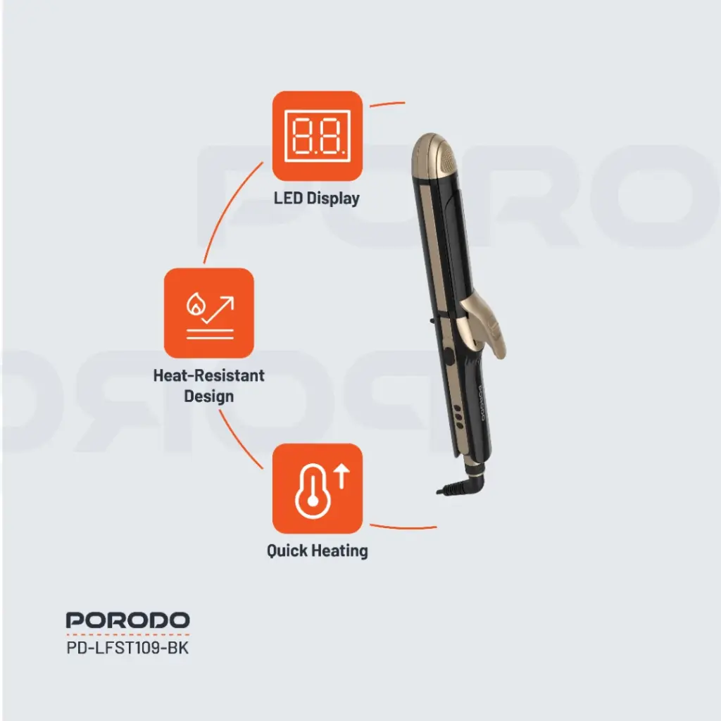 PORODO LIFESTYLE 4 STYLES HAIR IRON BLACK PD-LFST109-BK thumbnail 10