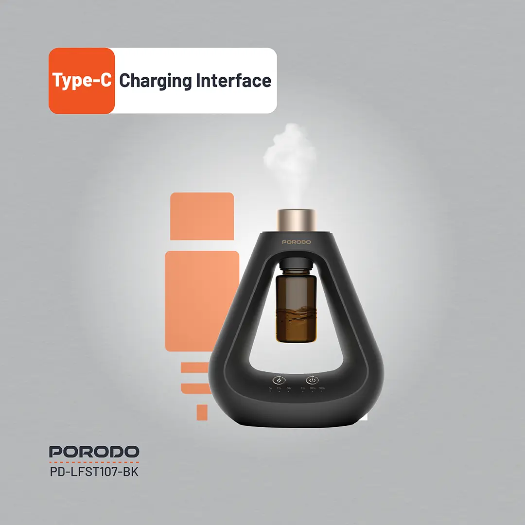 PORODO LIFESTYLE AROMA SPHERE WATERLESS DIFFUSER BLACK PD-LFST107-BK thumbnail 16