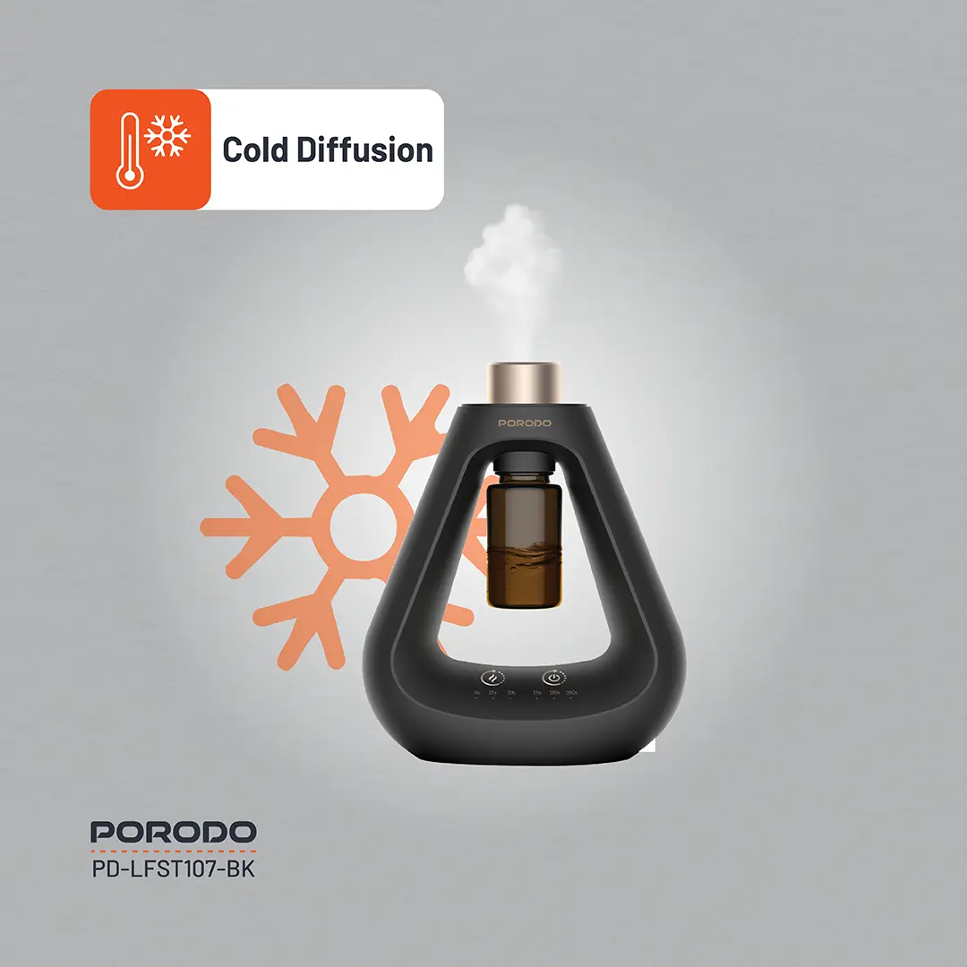 PORODO LIFESTYLE AROMA SPHERE WATERLESS DIFFUSER BLACK PD-LFST107-BK thumbnail 15