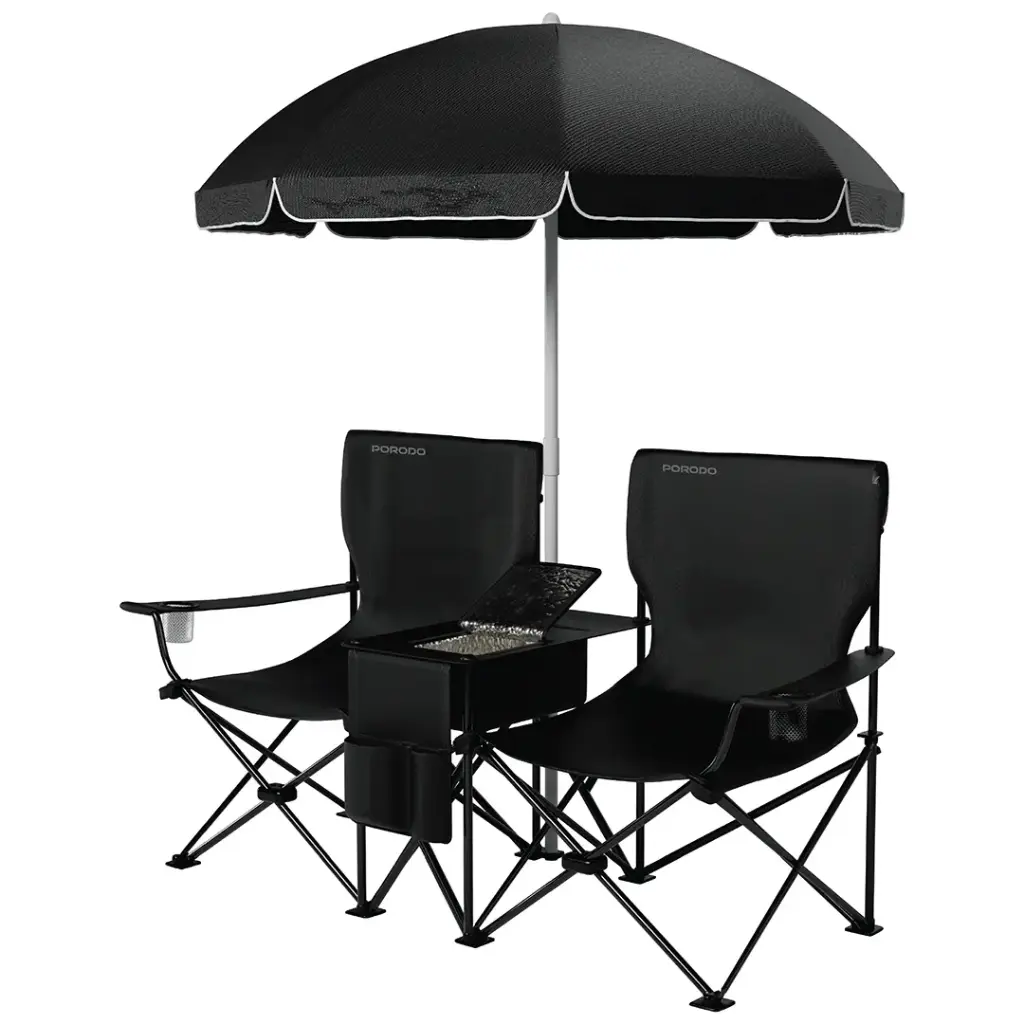 PORODO LIFESTYLE CAMPSHADE CAMPING DUAL CHAIR BLACK PDLFSTCH21BK thumbnail 5