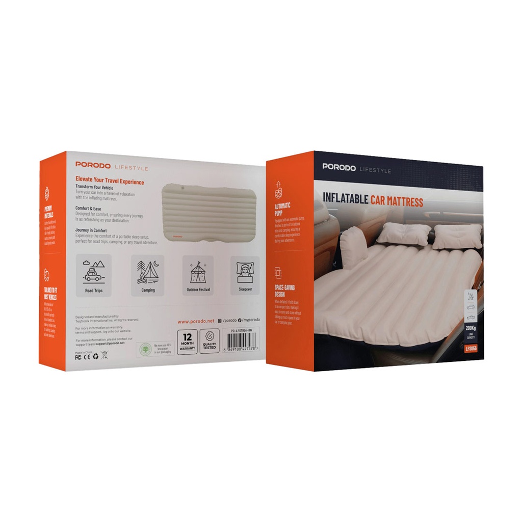 PORODO LIFESTYLE INFLATABLE CAR MATTRESS LFS056 BEIGE PD-LFST056-BG thumbnail 3