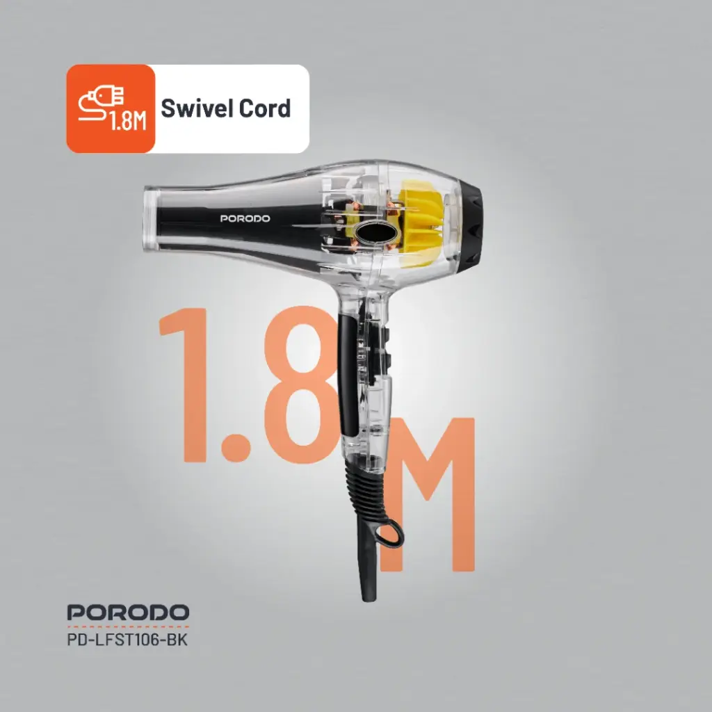PORODO LIFESTYLE CRYSTAL SHELL HAIR DRYER BLACK PD-LFST106-BK thumbnail 14