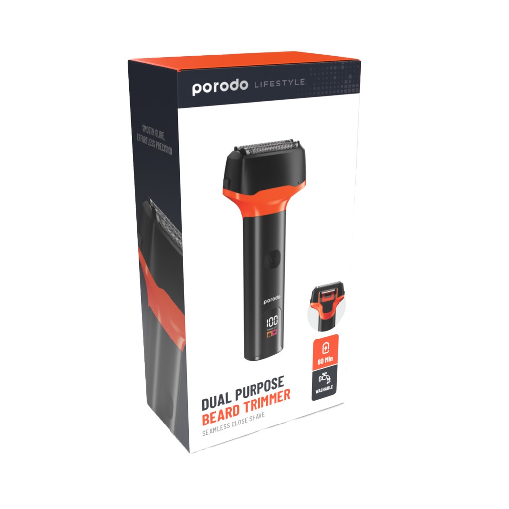 PORODO LIFESTYLE DUAL PURPOSE TRIMMER SEAMLESS CLOSE SHAVE BLACK PD-LSRSHAV-BK thumbnail 7