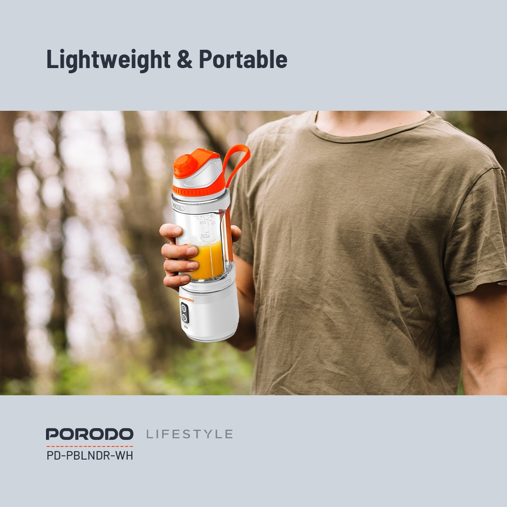 PORODO LIFESTYLE DUAL SPIN CLOCK WISE REVERSE PORTABLE BLENDER WHITE PD-PBLNDR-WH thumbnail 9