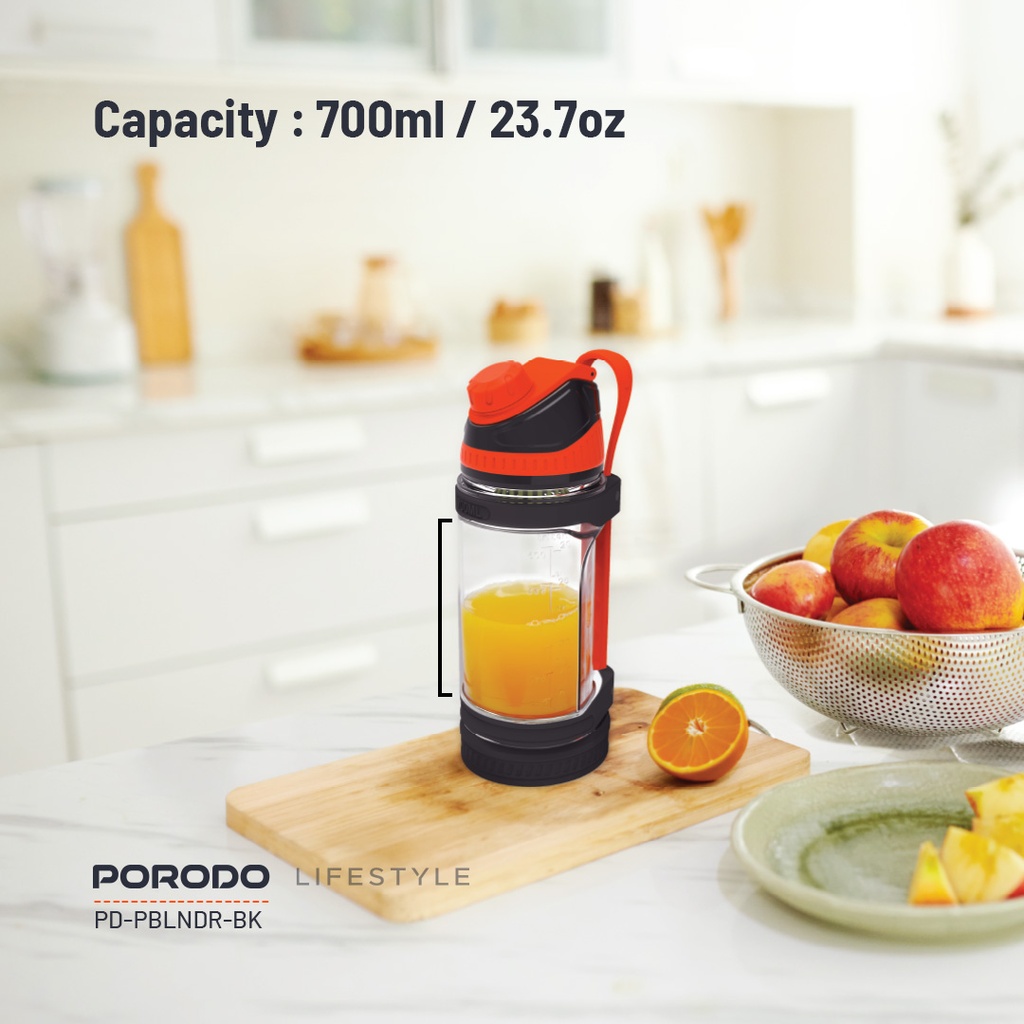 PORODO LIFESTYLE DUAL SPIN CLOCK WISE & REVERSE PORTABLE BLENDER BLACK PD-PBLNDR-BK thumbnail 13