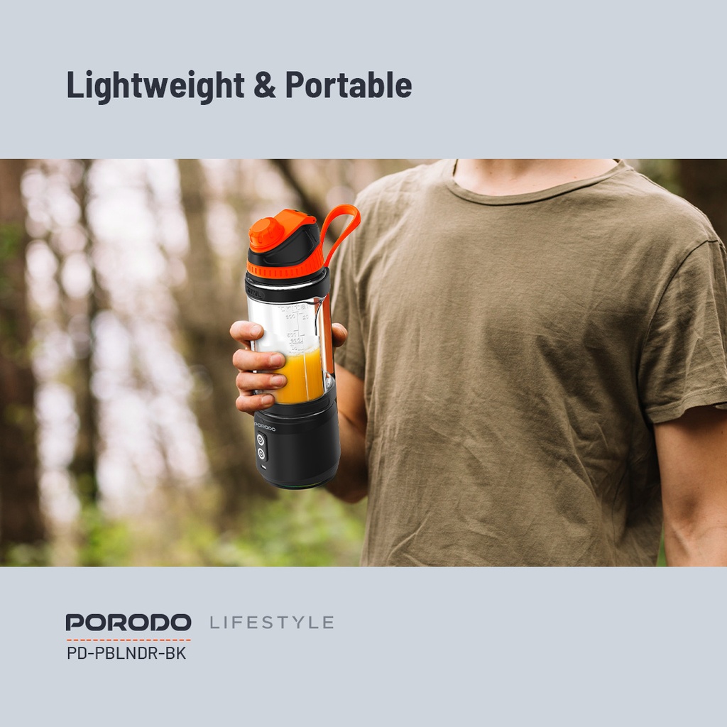 PORODO LIFESTYLE DUAL SPIN CLOCK WISE & REVERSE PORTABLE BLENDER BLACK PD-PBLNDR-BK thumbnail 11