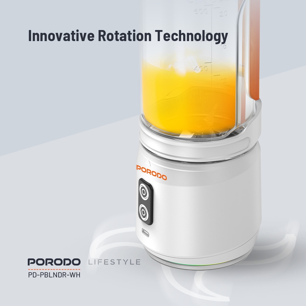 PORODO LIFESTYLE DUAL SPIN CLOCK WISE REVERSE PORTABLE BLENDER WHITE PD-PBLNDR-WH thumbnail 11