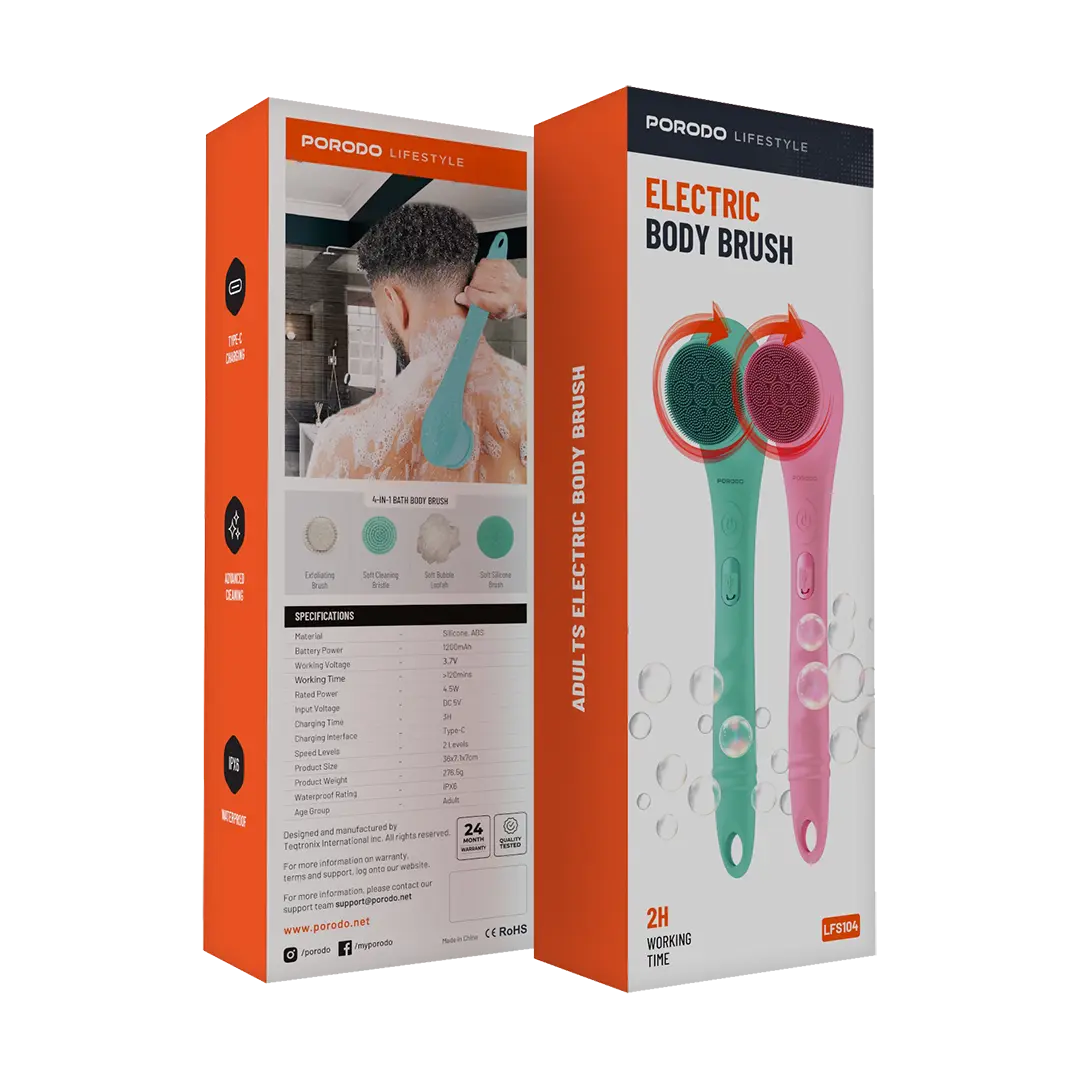 PORODO LIFESTYLE ELECTRIC BODY BRUSH BLUE PD-LFST104-BU thumbnail 5