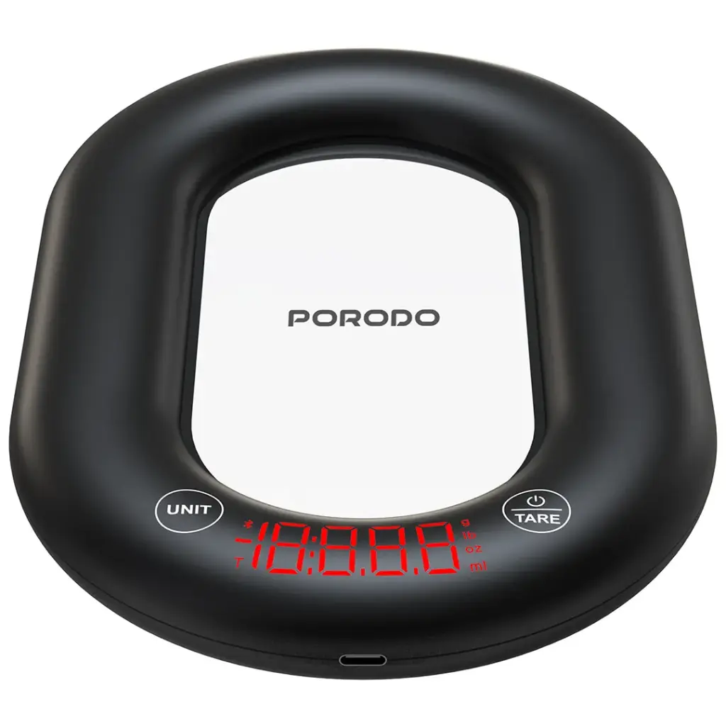 PORODO LIFESTYLE GLASS DESIGN SMART KITCHEN DIGITAL SCALE BLACK PDLFSTCK838BK thumbnail 4