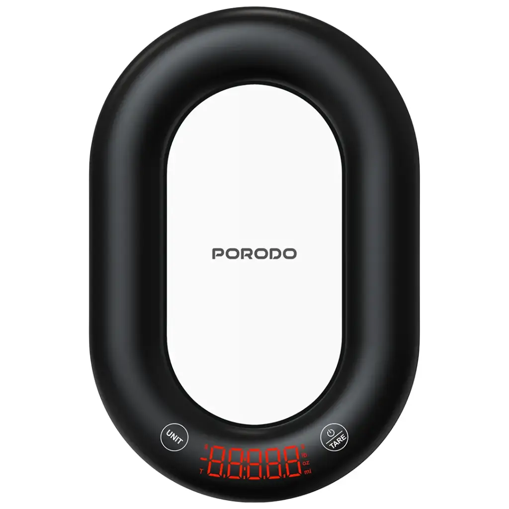 PORODO LIFESTYLE GLASS DESIGN SMART KITCHEN DIGITAL SCALE BLACK PDLFSTCK838BK thumbnail 5