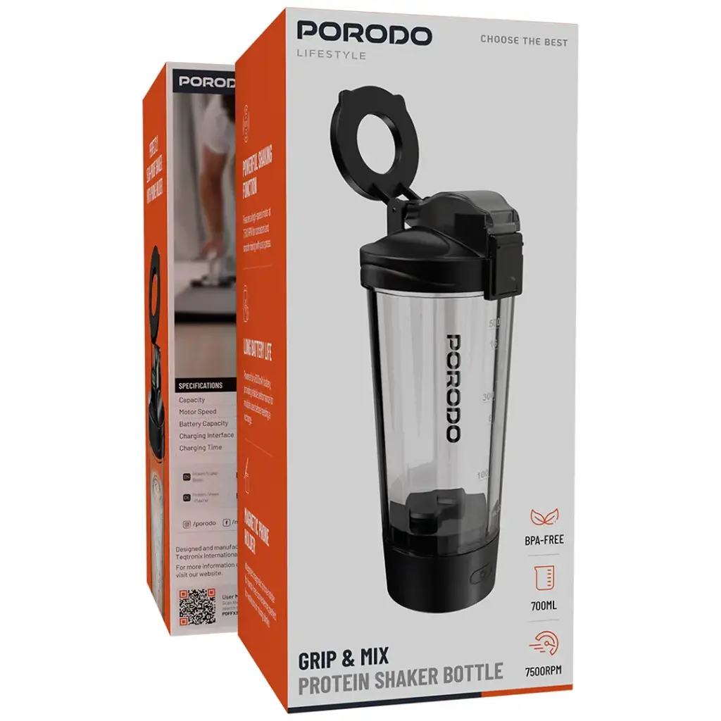 PORODO LIFESTYLE GRIP & MIX PROTEIN SHAKER BOTTLE BLACK PDFFX396FQ thumbnail 7