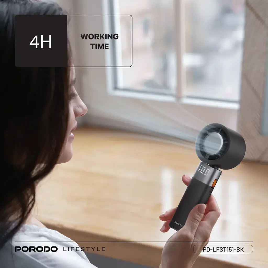 PORODO LIFESTYLE HANDHELD TURBO FAN BLACK PD-LFST151-BK thumbnail 13