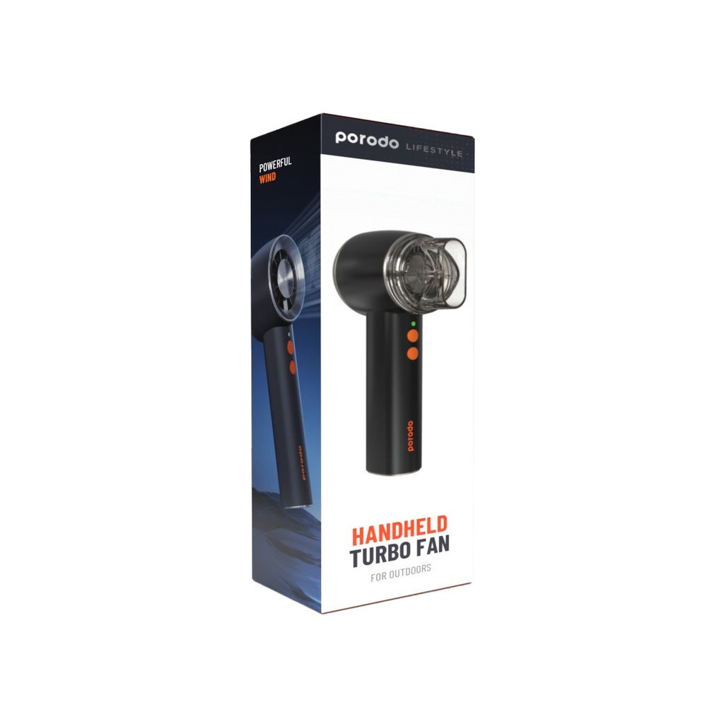 PORODO LIFESTYLE HANDHELD TURBO FAN FOR OUTDOORS BLACK PD-LSPHMCF-BK thumbnail 3