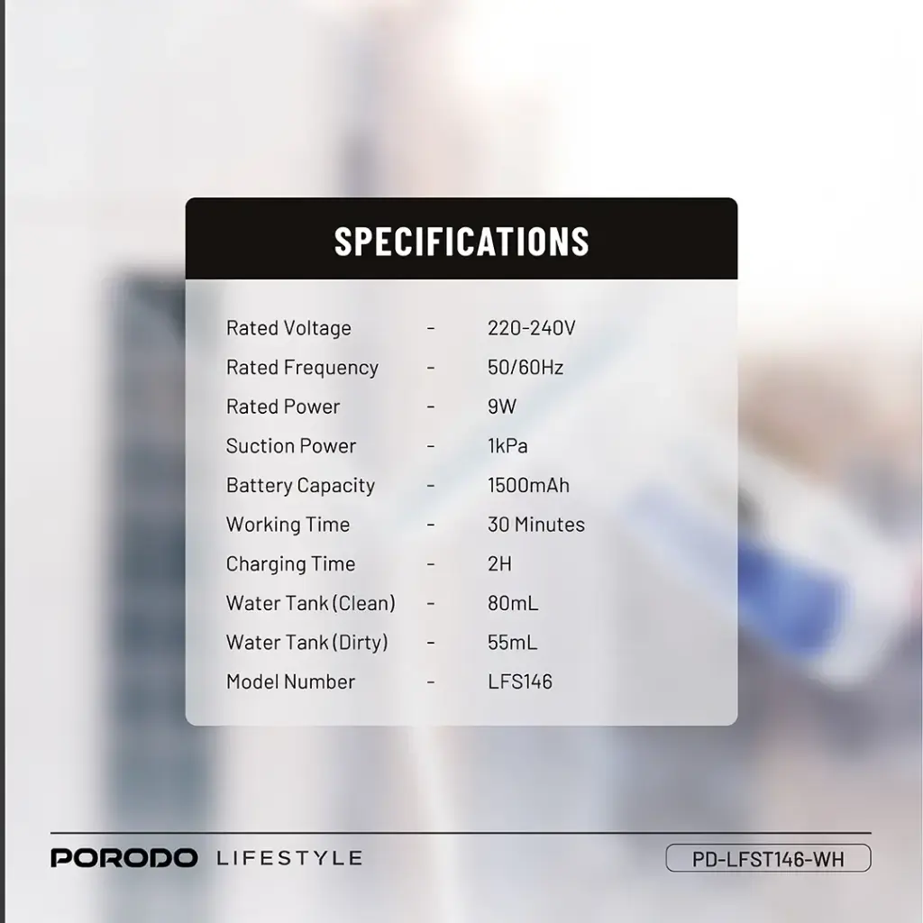 PORODO LIFESTYLE HANDHELD WINDOW  CLEANER PD-LFST146 thumbnail 13