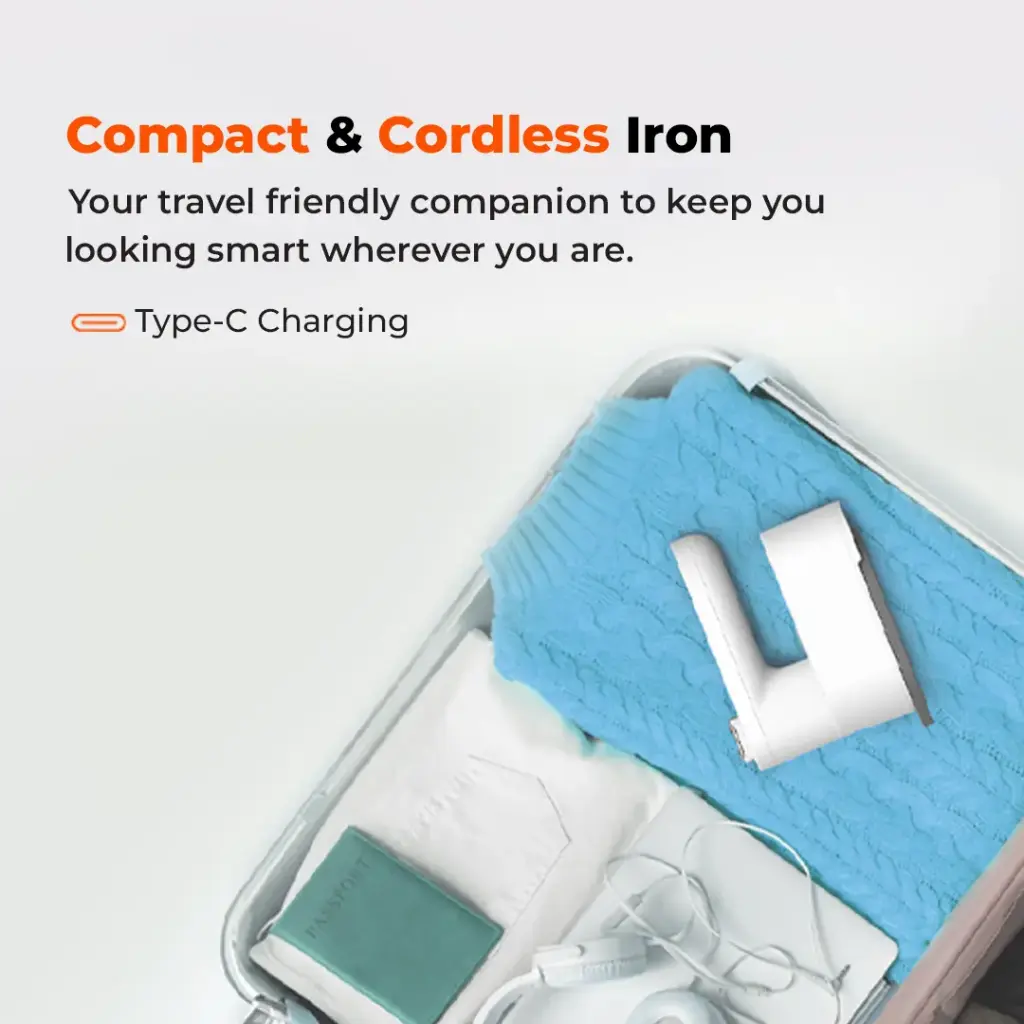 PORODO LIFESTYLE HEATPULSE PORTABLE STEAM IRON WHITE PDLFSTSIWH thumbnail 9