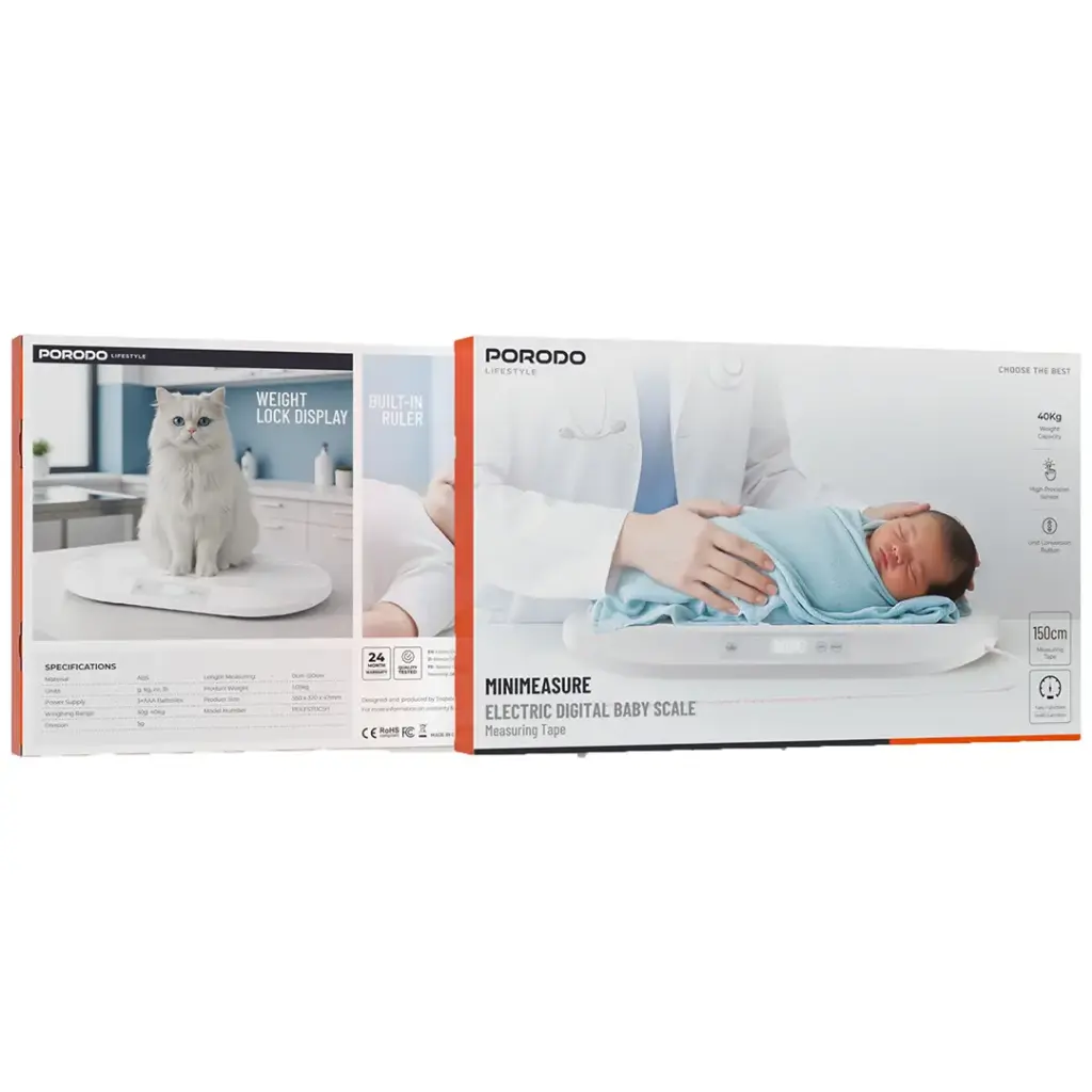 PORODO LIFESTYLE MINIMEASURE ELECTRIC DIGITAL BABY SCALE WHITE PDLFSTDC5HWH thumbnail 7