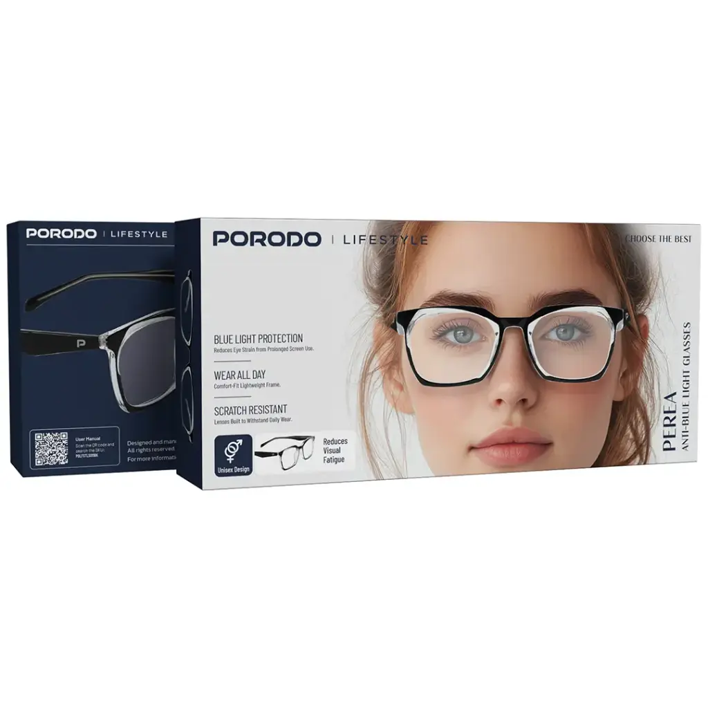 PORODO LIFESTYLE PEREA ANTI-BLUE LIGHT GLASSES BLACK PDLFSTLS011BK thumbnail 8