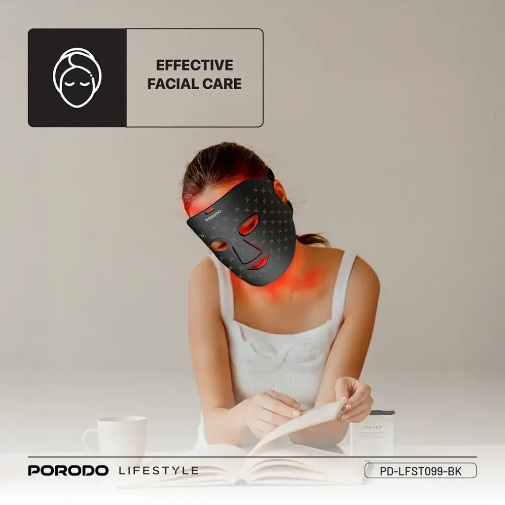 PORODO LIFESTYLE RED LIGHT THERAPY FACE MASK BLACK PD-LFST099-BK thumbnail 18