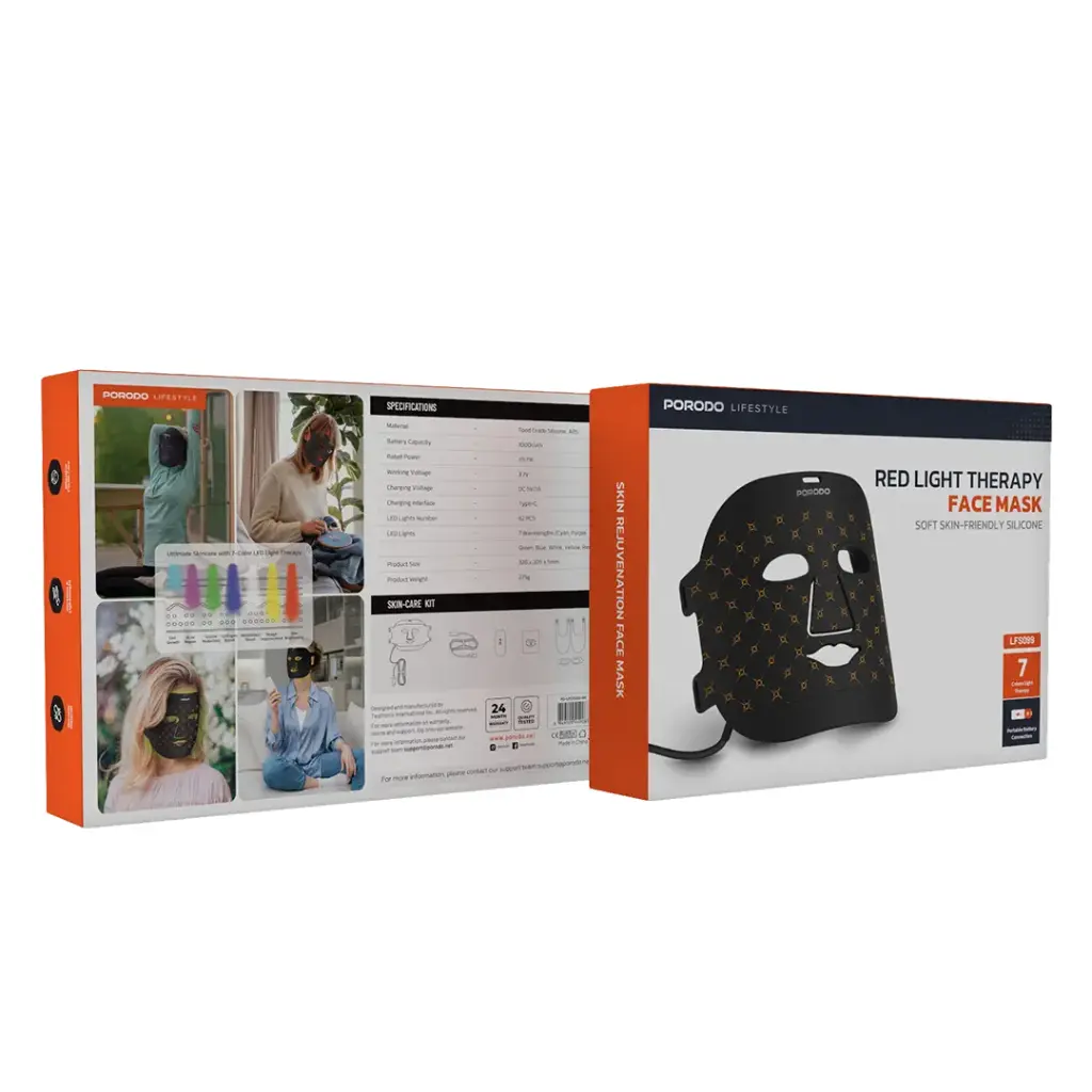 PORODO LIFESTYLE RED LIGHT THERAPY FACE MASK BLACK PD-LFST099-BK thumbnail 25