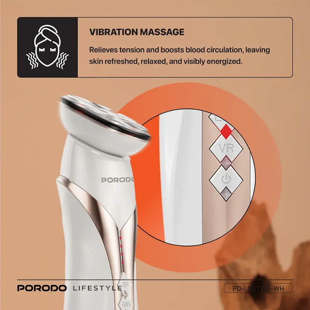 PORODO LIFESTYLE RF AND EMS VIBRATION LIGHT THERAPY DEVICE WHITE PD-LFST100-WH thumbnail 16