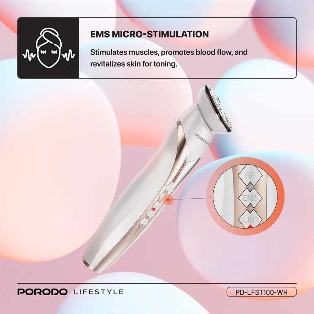 PORODO LIFESTYLE RF AND EMS VIBRATION LIGHT THERAPY DEVICE WHITE PD-LFST100-WH thumbnail 15