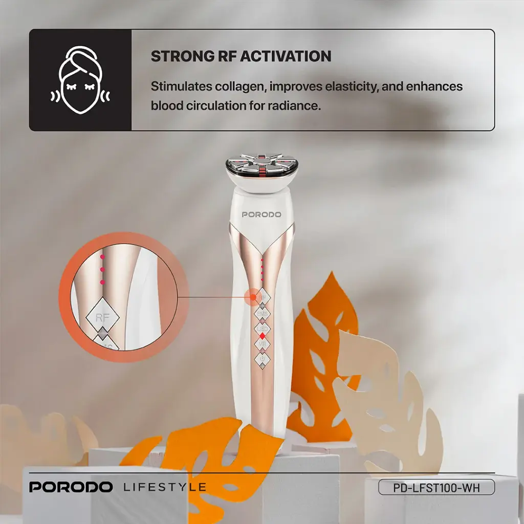 PORODO LIFESTYLE RF AND EMS VIBRATION LIGHT THERAPY DEVICE WHITE PD-LFST100-WH thumbnail 14