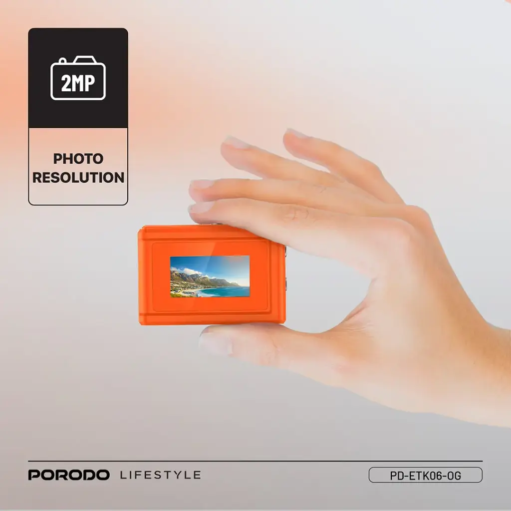 PORODO LIFESTYLE SNAP AND GO MINI DIGITAL CAMERA ORANGE PD-ETK06-OG thumbnail 4