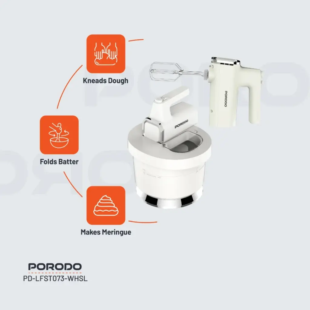 PORODO LIFESTYLE SPILL PROOF DUAL MODE MIXER WHITE SILVER PD-LFST073-WHSL thumbnail 18