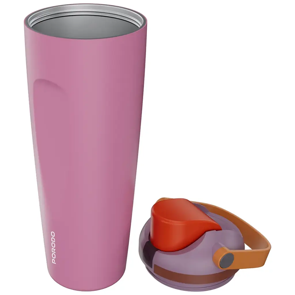 PORODO LIFESTYLE STAINLESS STEEL DOUBLE WALLED BOTTLE PINK PDLFST1796PK thumbnail 6