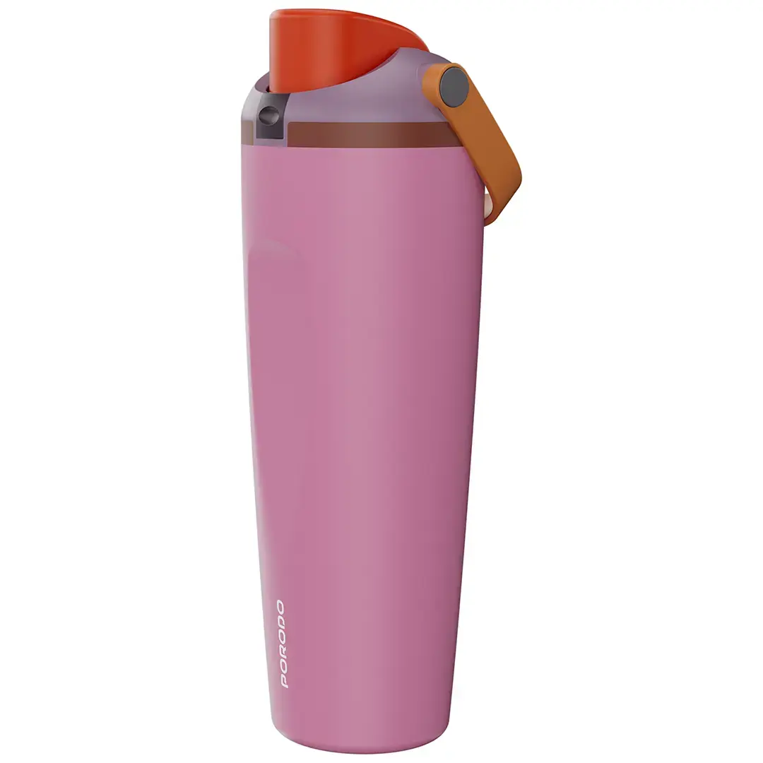 PORODO LIFESTYLE STAINLESS STEEL DOUBLE WALLED BOTTLE PINK PDLFST1796PK thumbnail 5