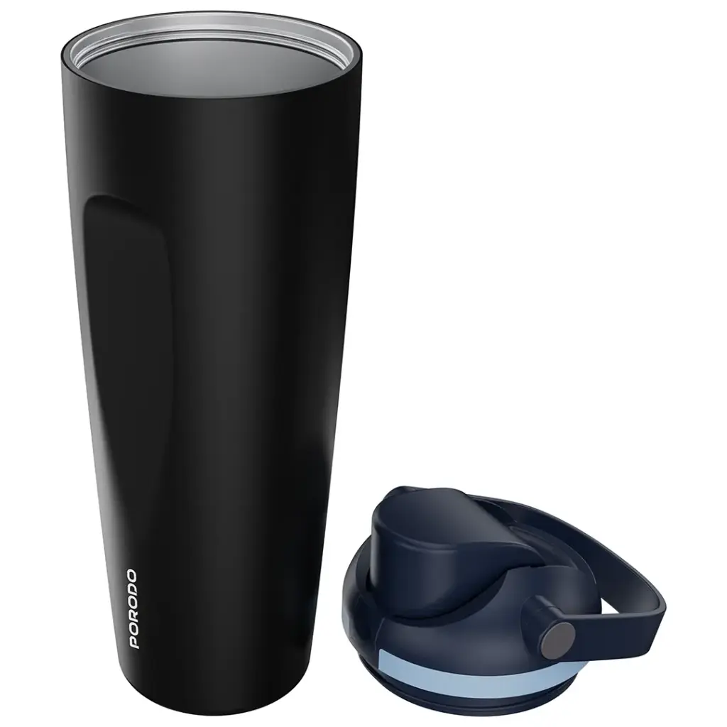 PORODO LIFESTYLE STAINLESS STEEL DOUBLE WALLED BOTTLE BLACK PDLFST1796BK thumbnail 6