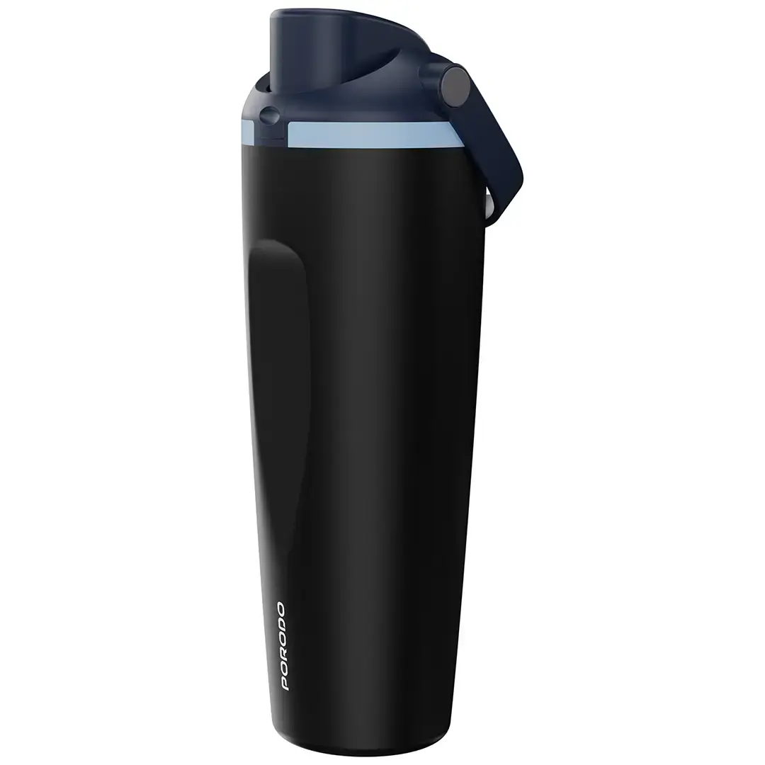 PORODO LIFESTYLE STAINLESS STEEL DOUBLE WALLED BOTTLE BLACK PDLFST1796BK thumbnail 5