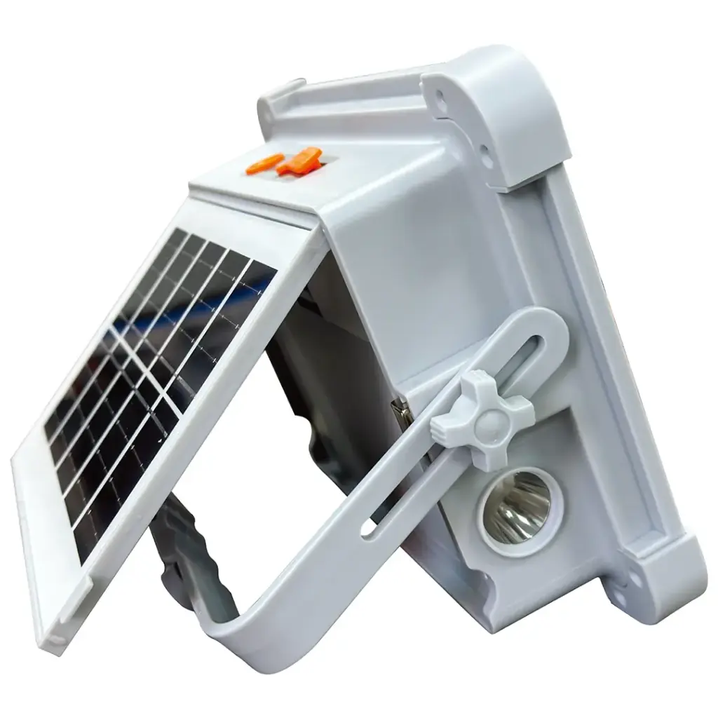 PORODO LIFESTYLE SUNLITE SOLAR POWERED RECHARGEABLE OUTDOOR LED LIGHT GRAY PDQTS100WH thumbnail 7