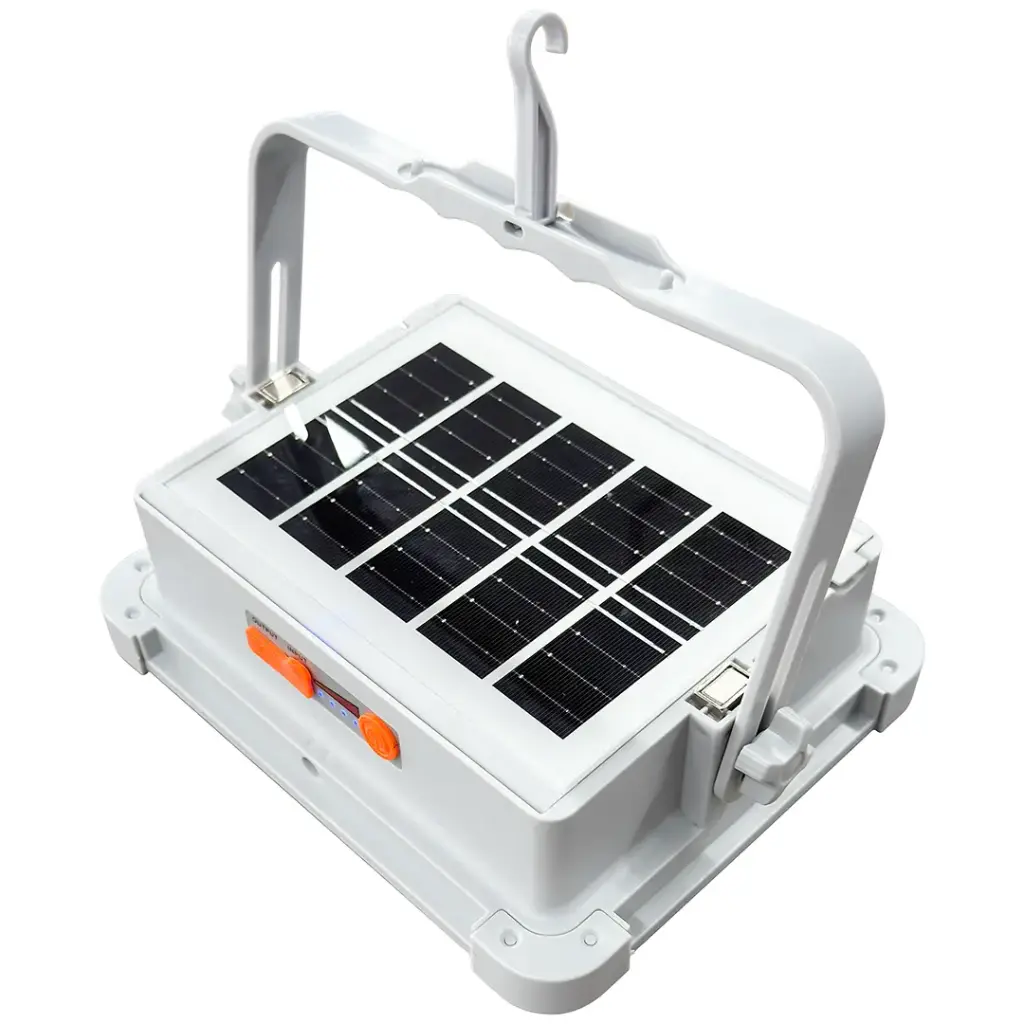 PORODO LIFESTYLE SUNLITE SOLAR POWERED RECHARGEABLE OUTDOOR LED LIGHT GRAY PDQTS100WH thumbnail 8