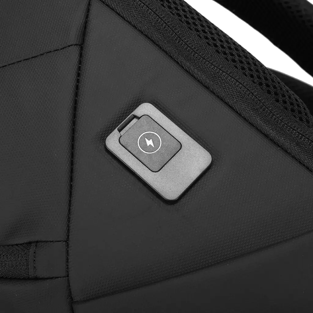 PORODO LIFESTYLE WATER RESISTANT PU BACK PACK WITH TYPE-C CHARGING PORT BLACK PD-LFST122-BK thumbnail 8
