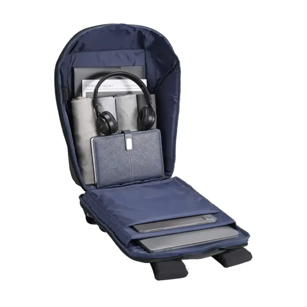 PORODO LIFESTYLE WATER RESISTANT PU BACK PACK WITH TYPE-C CHARGING PORT BLACK PD-LFST122-BK thumbnail 13