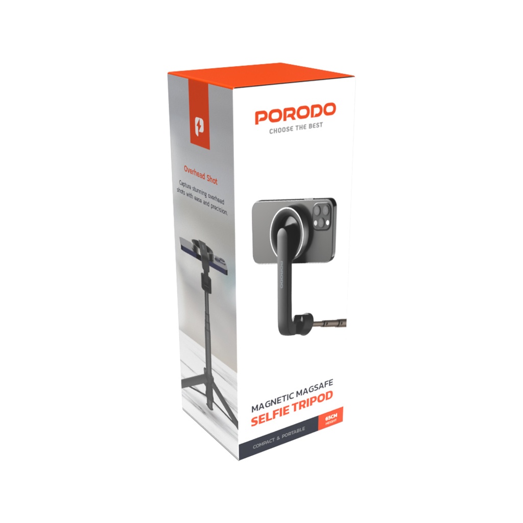 PORODO MAGNETIC MAGSAFE SELFIE TRIPOD 65CM BLACK PD-MGS64-BK thumbnail 11